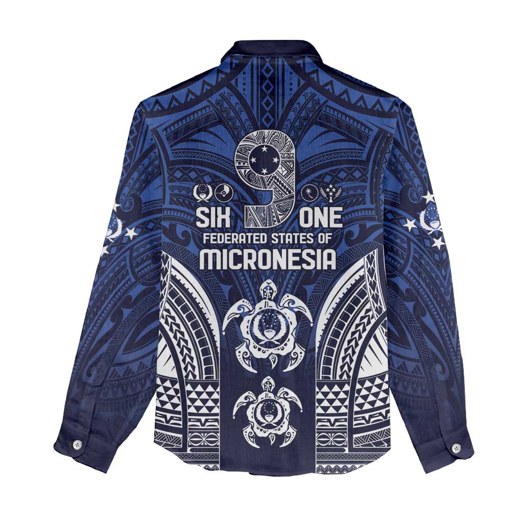 FSM Pohnpei States Women Casual Shirt Micronesia Six 9 One Polynesian Tribal Pattern LT9 - Polynesian Pride