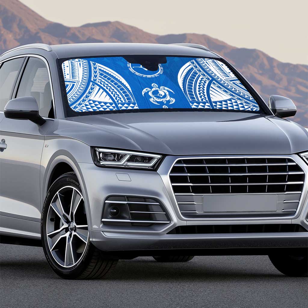 FSM Yap States Auto Sun Shade Micronesia Six 9 One Polynesian Tribal Pattern LT9 - Polynesian Pride