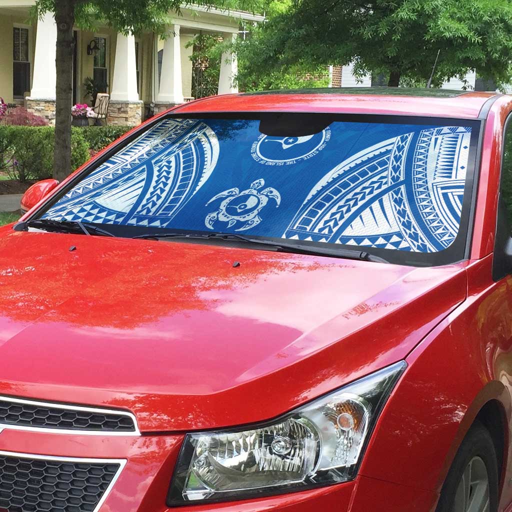 FSM Yap States Auto Sun Shade Micronesia Six 9 One Polynesian Tribal Pattern LT9 - Polynesian Pride