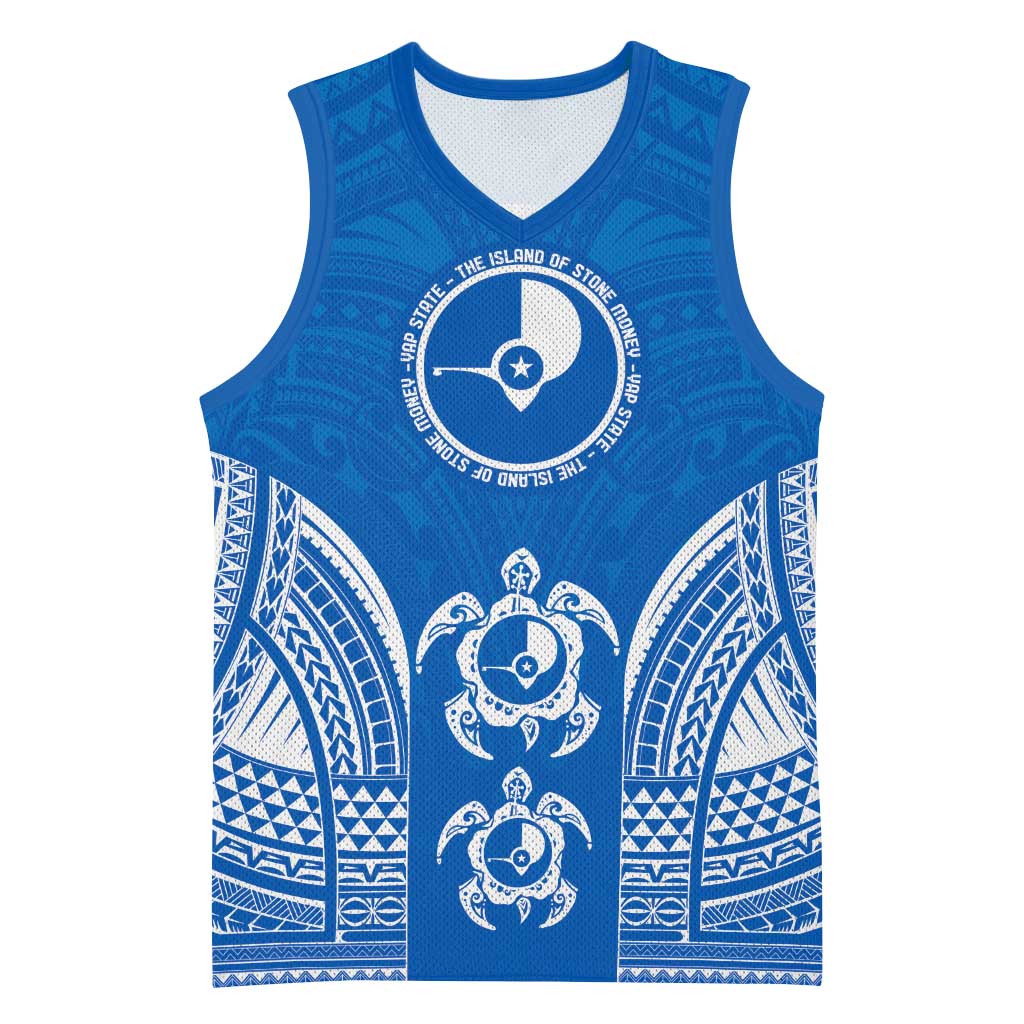 FSM Yap States Basketball Jersey Micronesia Six 9 One Polynesian Tribal Pattern LT9 Unisex Blue - Polynesian Pride