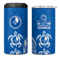 FSM Yap States 4 in 1 Can Cooler Tumbler Micronesia Six 9 One Polynesian Tribal Pattern LT9 One Size: 16 oz Blue - Polynesian Pride