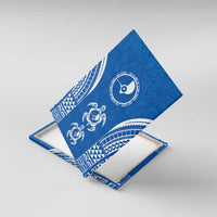 FSM Yap States Canvas Wall Art Micronesia Six 9 One Polynesian Tribal Pattern LT9 With Frame Blue - Polynesian Pride