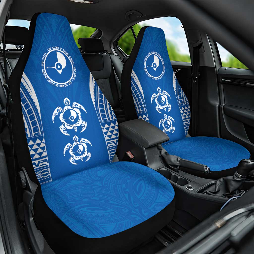 FSM Yap States Car Seat Cover Micronesia Six 9 One Polynesian Tribal Pattern LT9 One Size Blue - Polynesian Pride
