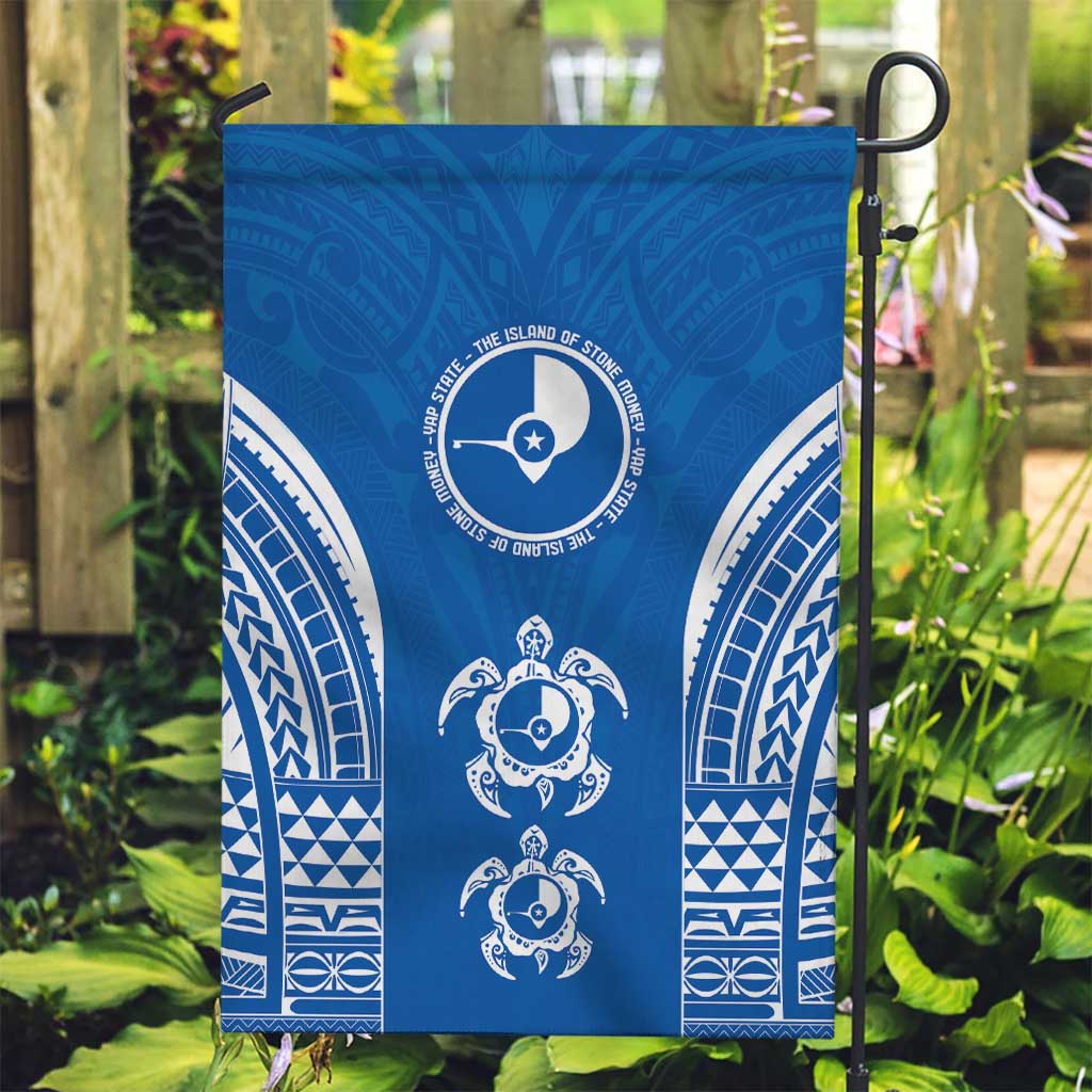 FSM Yap States Garden Flag Micronesia Six 9 One Polynesian Tribal Pattern LT9 Garden Flag Blue - Polynesian Pride