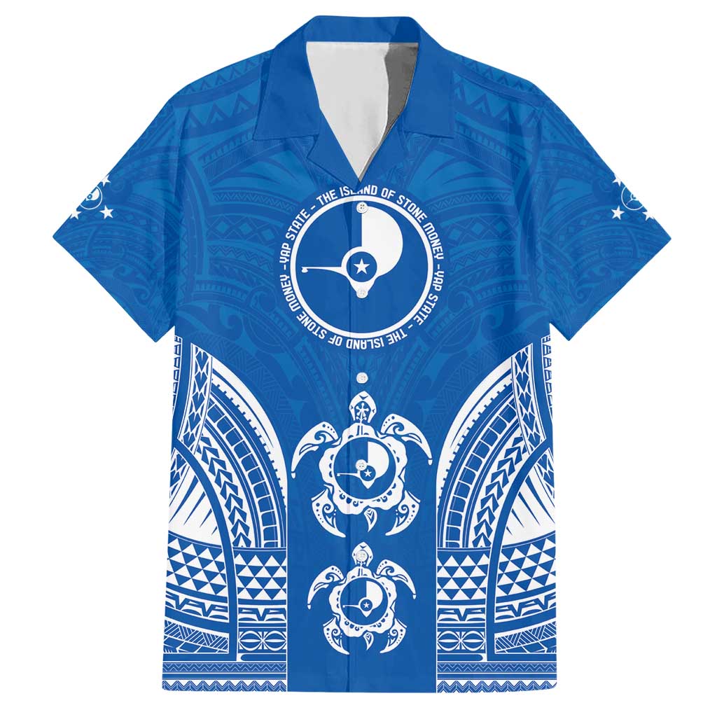 FSM Yap States Hawaiian Shirt Micronesia Six 9 One Polynesian Tribal Pattern LT9 Blue - Polynesian Pride