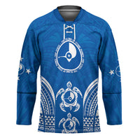 FSM Yap States Hockey Jersey Micronesia Six 9 One Polynesian Tribal Pattern LT9 Unisex Blue - Polynesian Pride