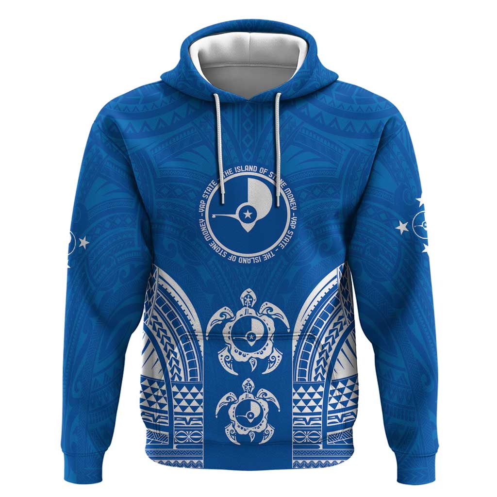 FSM Yap States Hoodie Micronesia Six 9 One Polynesian Tribal Pattern LT9 Pullover Hoodie Blue - Polynesian Pride