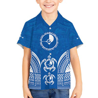 FSM Yap States Kid Hawaiian Shirt Micronesia Six 9 One Polynesian Tribal Pattern LT9 Kid Blue - Polynesian Pride