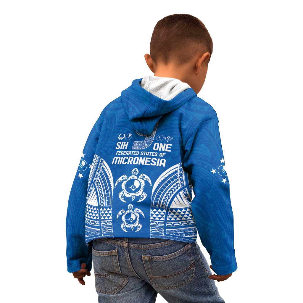 FSM Yap States Kid Hoodie Micronesia Six 9 One Polynesian Tribal Pattern LT9 - Polynesian Pride