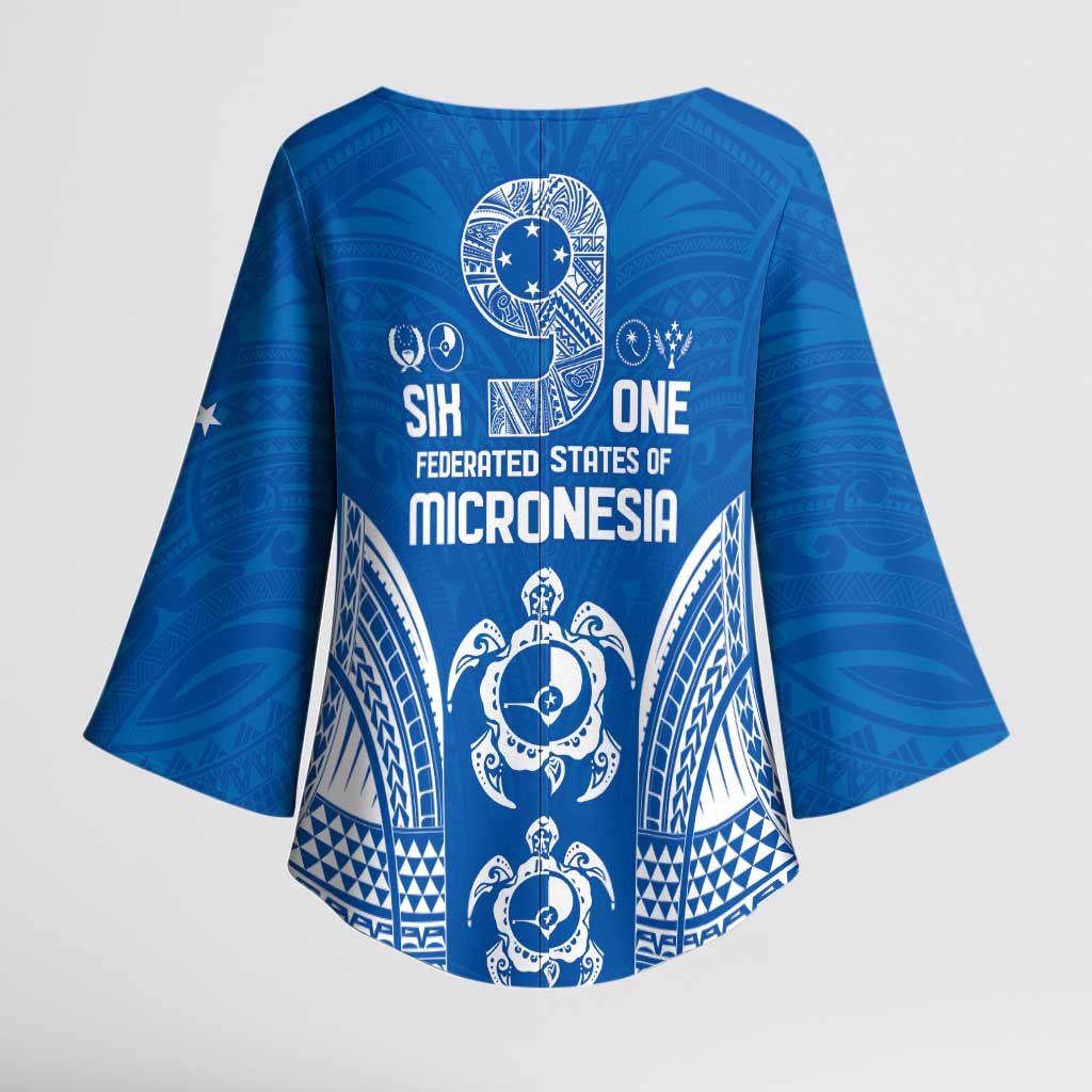 FSM Yap States Kimono Sleeve Blouse Micronesia Six 9 One Polynesian Tribal Pattern LT9 - Polynesian Pride
