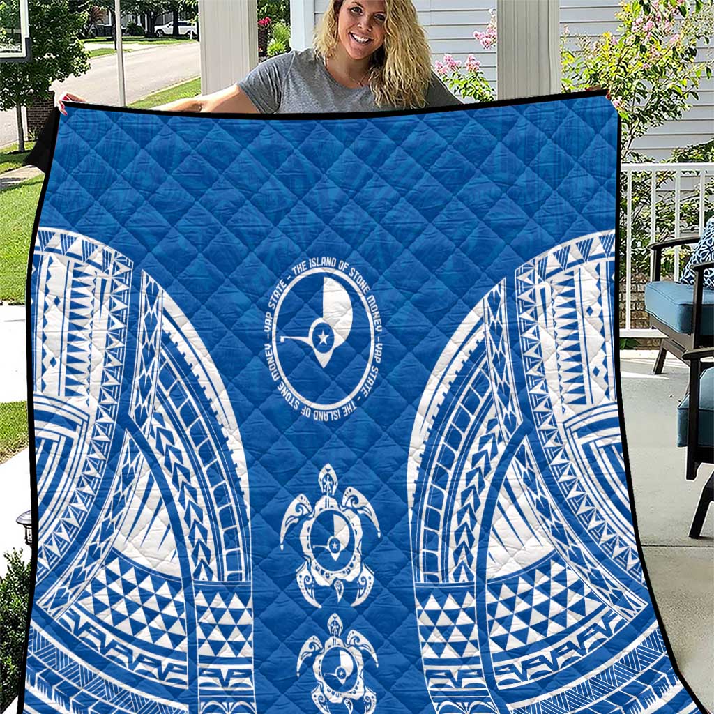 FSM Yap States Quilt Micronesia Six 9 One Polynesian Tribal Pattern LT9 Blue - Polynesian Pride