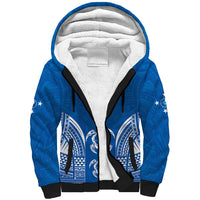 FSM Yap States Sherpa Hoodie Micronesia Six 9 One Polynesian Tribal Pattern LT9 Unisex Blue - Polynesian Pride