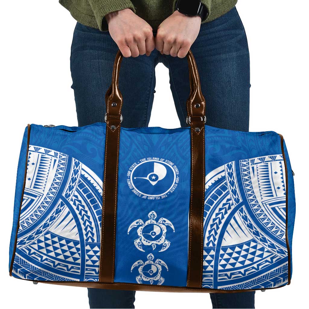 FSM Yap States Travel Bag Micronesia Six 9 One Polynesian Tribal Pattern LT9 Blue - Polynesian Pride