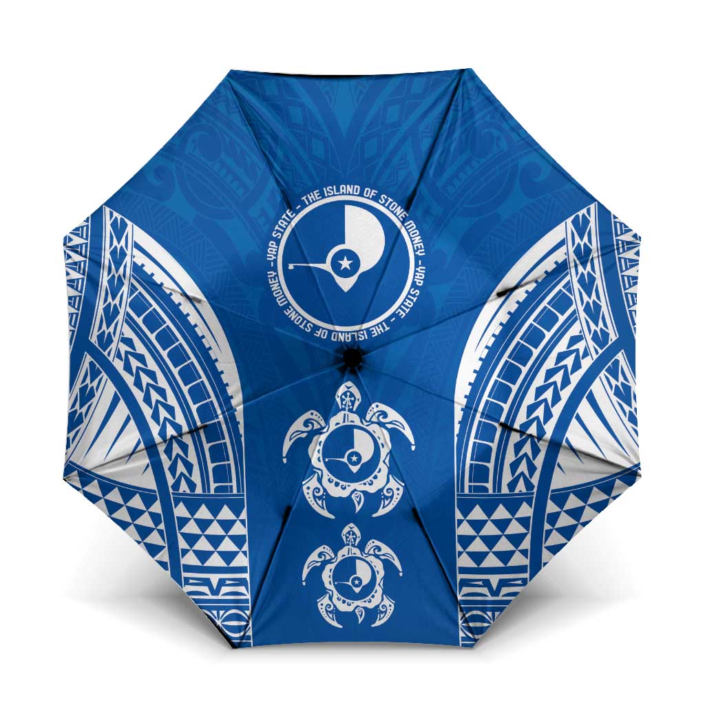 FSM Yap States Umbrella Micronesia Six 9 One Polynesian Tribal Pattern LT9 One Size Folded 11.42 inch Opened Diameter 37.4 inch Blue - Polynesian Pride