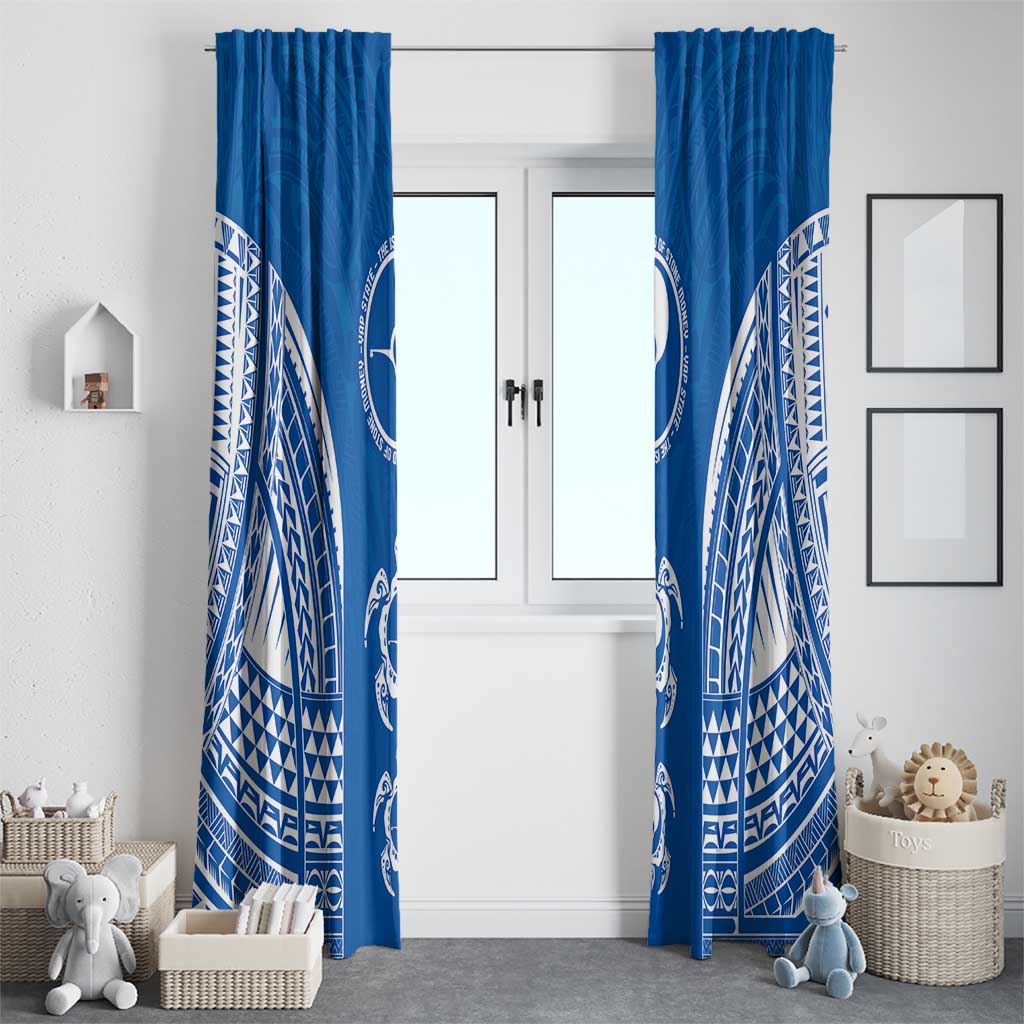 FSM Yap States Window Curtain Micronesia Six 9 One Polynesian Tribal Pattern LT9 - Polynesian Pride