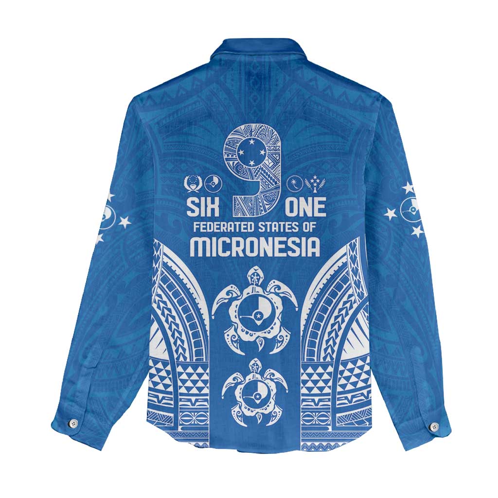 FSM Yap States Women Casual Shirt Micronesia Six 9 One Polynesian Tribal Pattern LT9 - Polynesian Pride