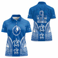 FSM Yap States Women Polo Shirt Micronesia Six 9 One Polynesian Tribal Pattern LT9 - Polynesian Pride
