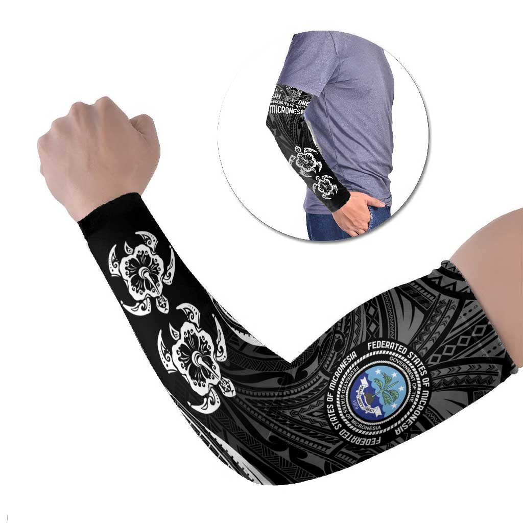 FSM Micronesia Six 9 One Arm Sleeves Polynesian Tribal Pattern LT9 Set of 2 Black - Polynesian Pride