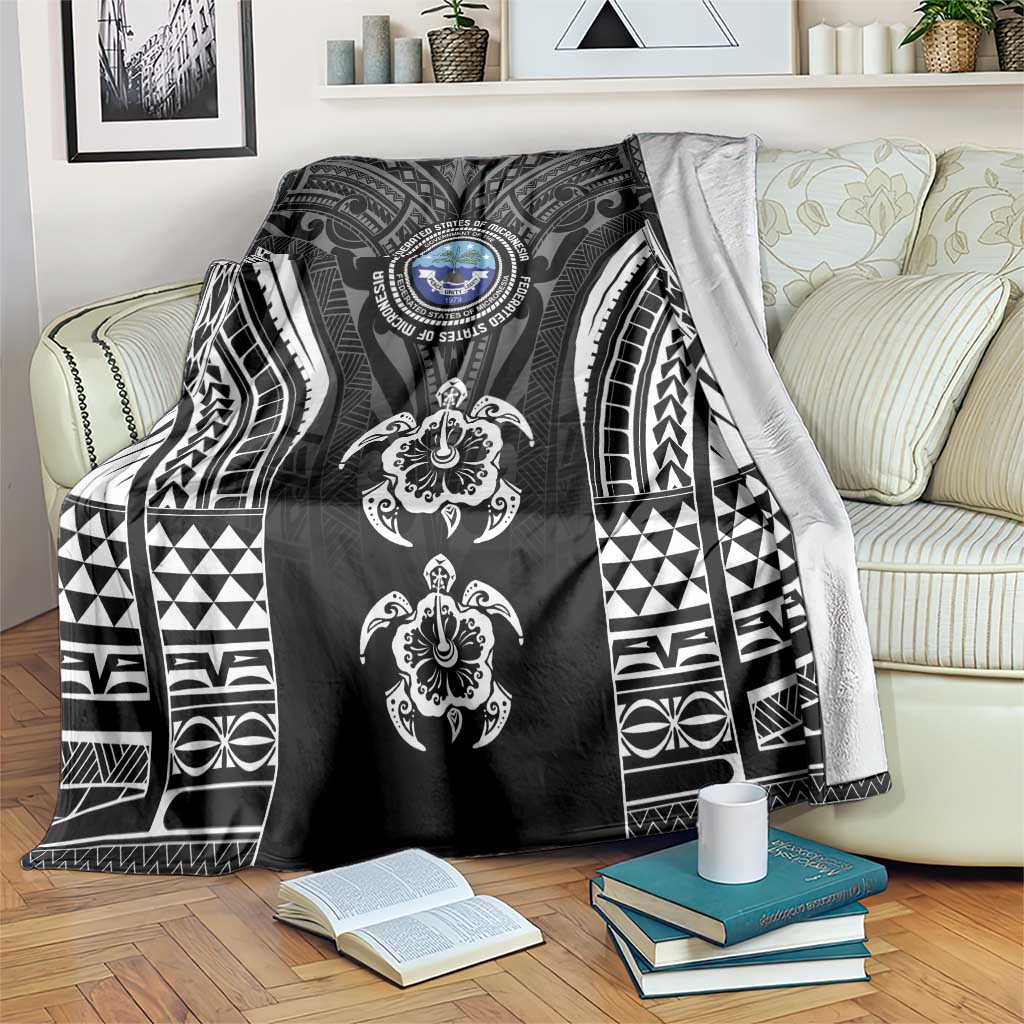 FSM Micronesia Six 9 One Blanket Polynesian Tribal Pattern LT9 Black - Polynesian Pride