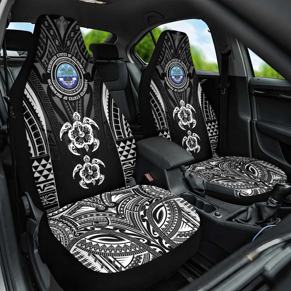 FSM Micronesia Six 9 One Car Seat Cover Polynesian Tribal Pattern LT9 One Size Black - Polynesian Pride