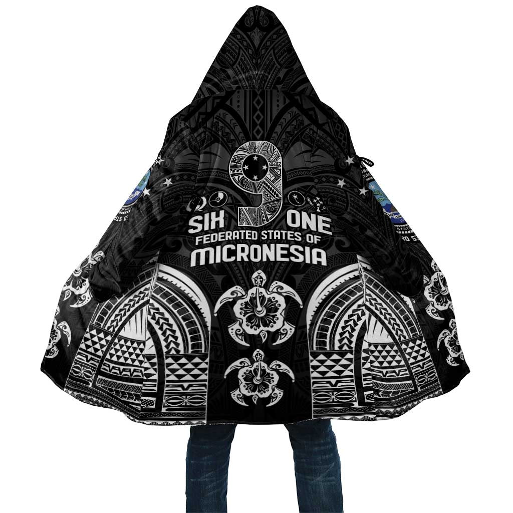 FSM Micronesia Six 9 One Cloak Polynesian Tribal Pattern LT9 Unisex Black - Polynesian Pride