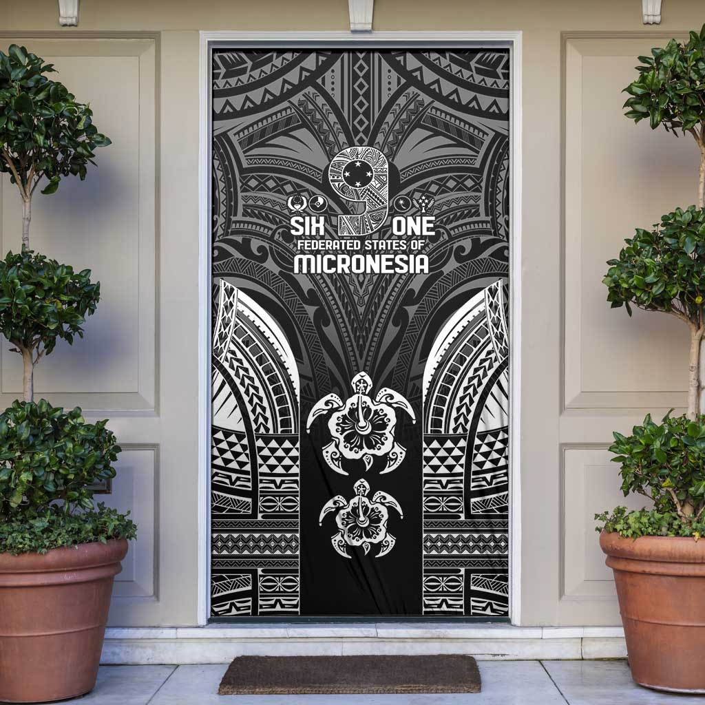 FSM Micronesia Six 9 One Door Cover Polynesian Tribal Pattern LT9 Black - Polynesian Pride