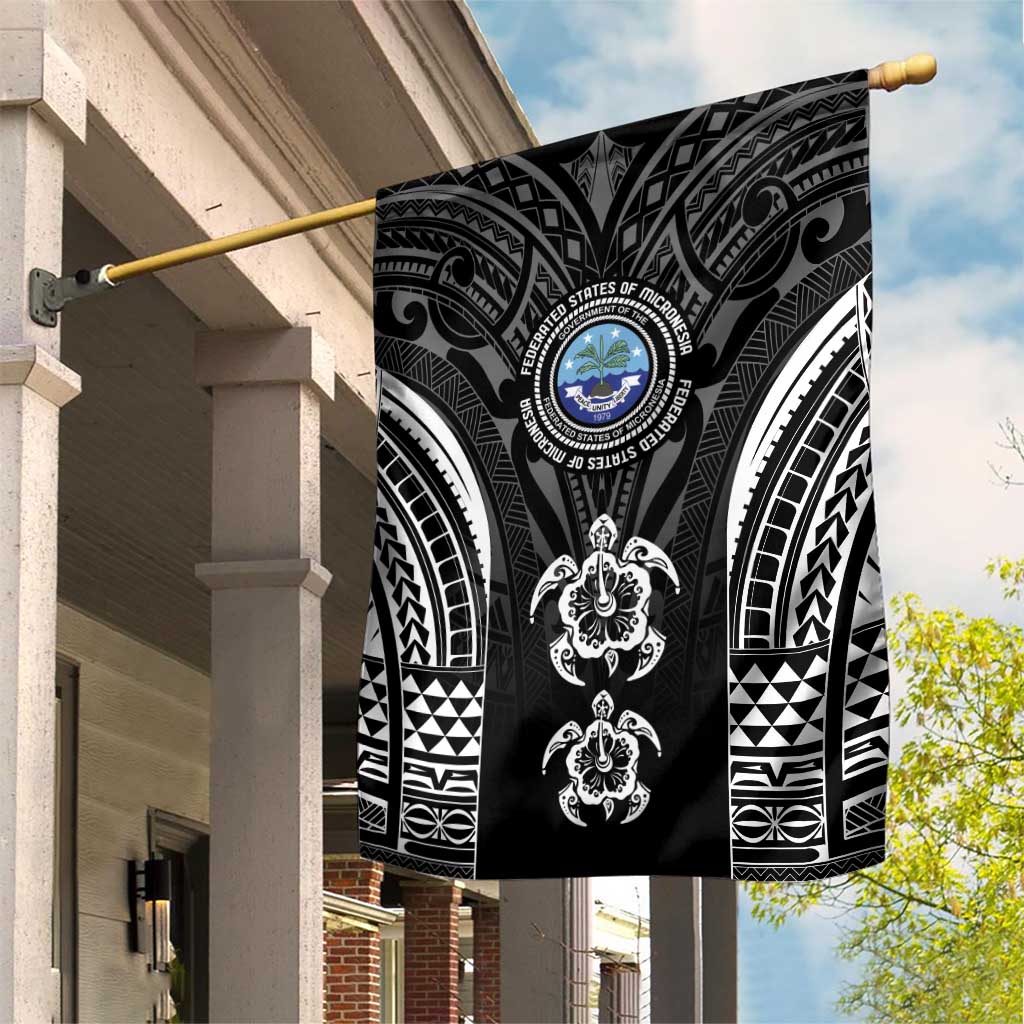 FSM Micronesia Six 9 One Garden Flag Polynesian Tribal Pattern LT9 House Flag Black - Polynesian Pride