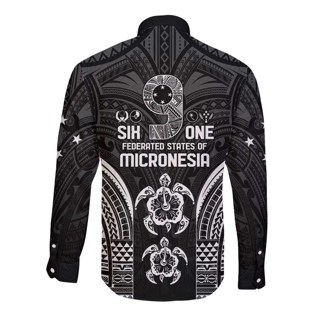 FSM Micronesia Six 9 One Long Sleeve Button Shirt Polynesian Tribal Pattern LT9 - Polynesian Pride