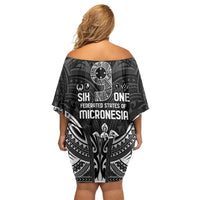 FSM Micronesia Six 9 One Off Shoulder Short Dress Polynesian Tribal Pattern LT9 - Polynesian Pride