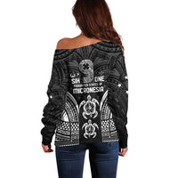 FSM Micronesia Six 9 One Off Shoulder Sweater Polynesian Tribal Pattern LT9 - Polynesian Pride