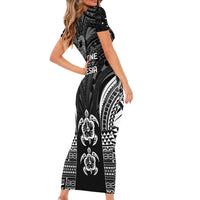 FSM Micronesia Six 9 One Short Sleeve Bodycon Dress Polynesian Tribal Pattern LT9 - Polynesian Pride