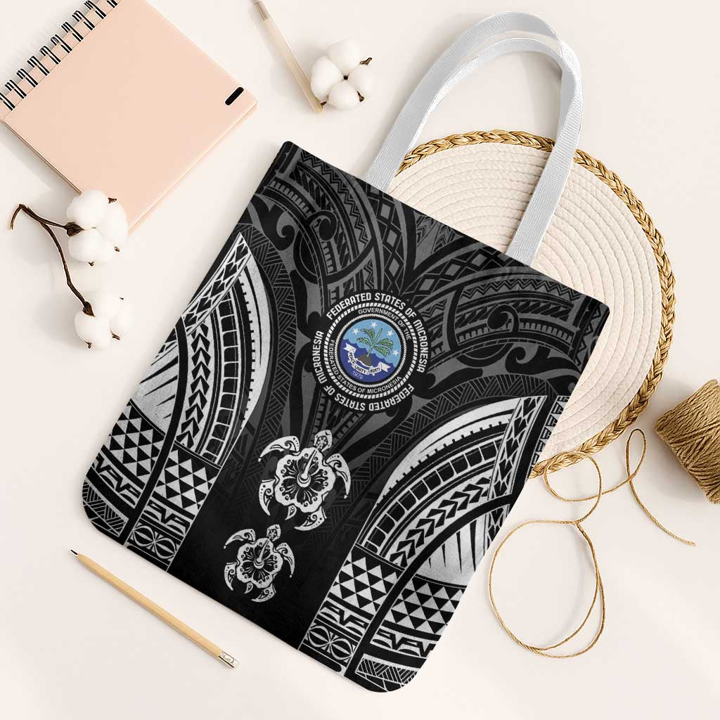 FSM Micronesia Six 9 One Tote Bag Polynesian Tribal Pattern LT9 White Strap One Size Black - Polynesian Pride