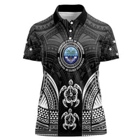 FSM Micronesia Six 9 One Women Polo Shirt Polynesian Tribal Pattern LT9 Female Black - Polynesian Pride