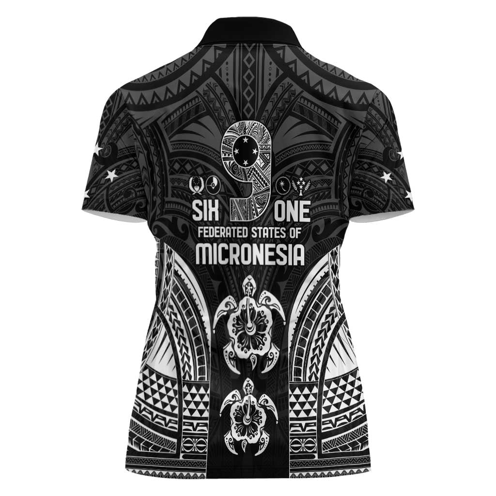 FSM Micronesia Six 9 One Women Polo Shirt Polynesian Tribal Pattern LT9 - Polynesian Pride