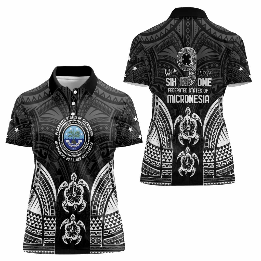 FSM Micronesia Six 9 One Women Polo Shirt Polynesian Tribal Pattern LT9 - Polynesian Pride