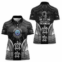 FSM Micronesia Six 9 One Women Polo Shirt Polynesian Tribal Pattern LT9 - Polynesian Pride