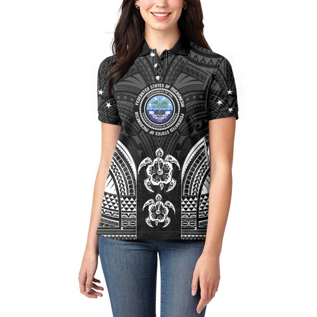 FSM Micronesia Six 9 One Women Polo Shirt Polynesian Tribal Pattern LT9 - Polynesian Pride