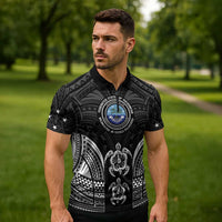 FSM Micronesia Six 9 One Zipper Polo Shirt Polynesian Tribal Pattern LT9 - Polynesian Pride