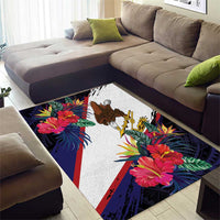 American Samoa Flag Day Since 1900 Area Rug Samoa Muamua Le Atua Tropical Flowers LT9 - Polynesian Pride