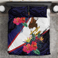 American Samoa Flag Day Since 1900 Bedding Set Samoa Muamua Le Atua Tropical Flowers LT9 Blue - Polynesian Pride