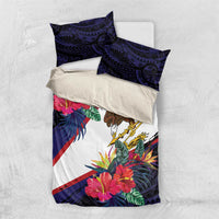 American Samoa Flag Day Since 1900 Bedding Set Samoa Muamua Le Atua Tropical Flowers LT9 US Twin 172cm x 218cm Blue - Polynesian Pride