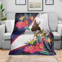 American Samoa Flag Day Since 1900 Blanket Samoa Muamua Le Atua Tropical Flowers LT9 - Polynesian Pride