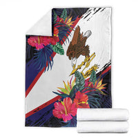 American Samoa Flag Day Since 1900 Blanket Samoa Muamua Le Atua Tropical Flowers LT9 - Polynesian Pride