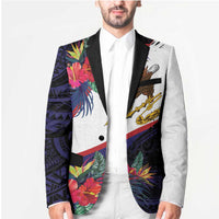 American Samoa Flag Day Since 1900 Blazer Samoa Muamua Le Atua Tropical Flowers LT9 - Polynesian Pride