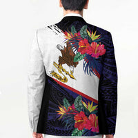 American Samoa Flag Day Since 1900 Blazer Samoa Muamua Le Atua Tropical Flowers LT9 - Polynesian Pride
