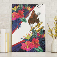 American Samoa Flag Day Since 1900 Canvas Wall Art Samoa Muamua Le Atua Tropical Flowers LT9 Without Frame Blue - Polynesian Pride