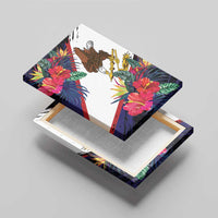 American Samoa Flag Day Since 1900 Canvas Wall Art Samoa Muamua Le Atua Tropical Flowers LT9 - Polynesian Pride
