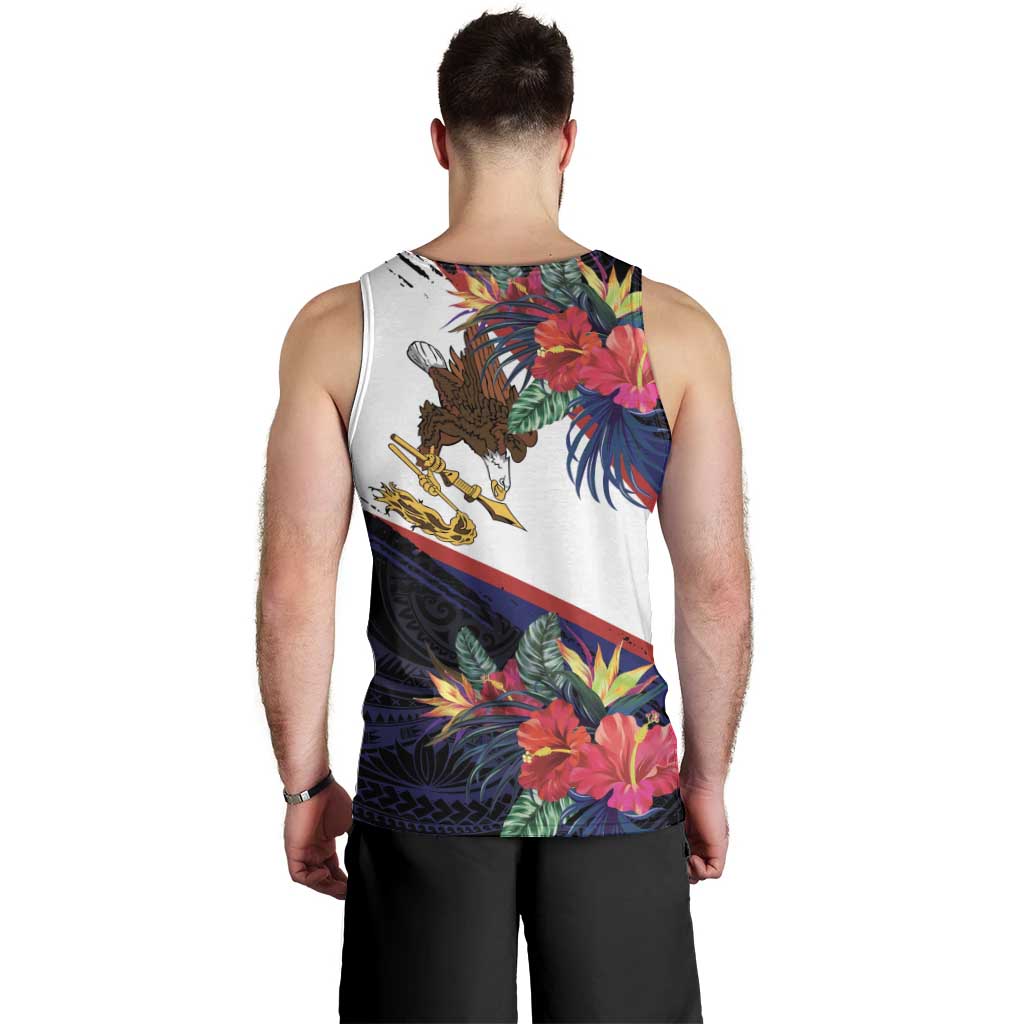 American Samoa Flag Day Since 1900 Men Tank Top Samoa Muamua Le Atua Tropical Flowers LT9 - Polynesian Pride