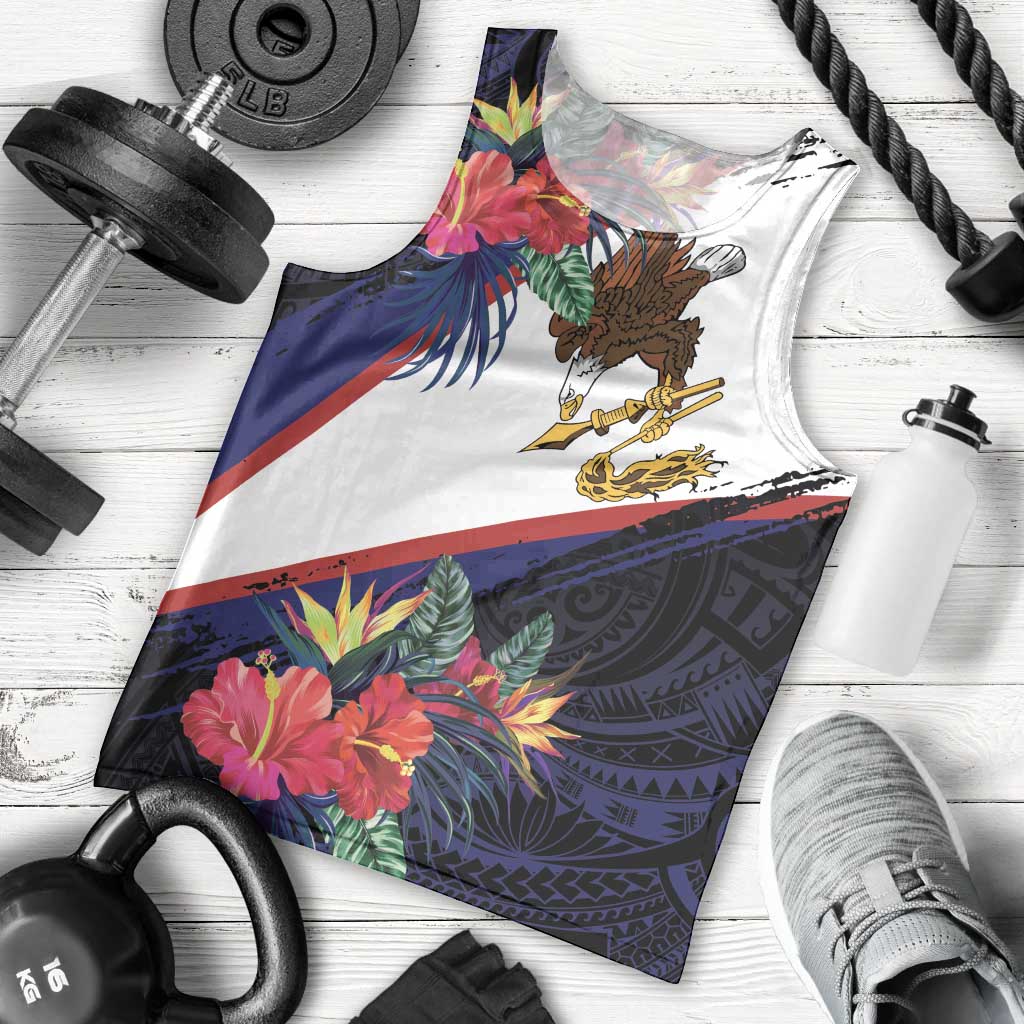 American Samoa Flag Day Since 1900 Men Tank Top Samoa Muamua Le Atua Tropical Flowers LT9 - Polynesian Pride