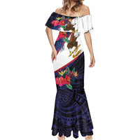 American Samoa Flag Day Since 1900 Mermaid Dress Samoa Muamua Le Atua Tropical Flowers LT9 - Polynesian Pride
